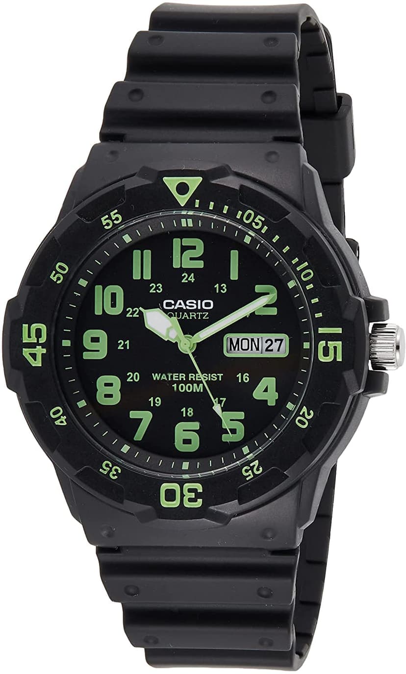 Casio Men's MRW200H-3BV Dive Style Neo-Display Sport Watch, Black