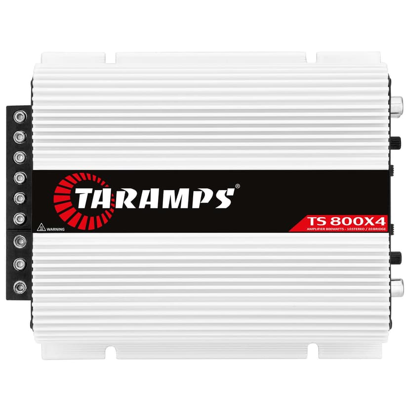 Taramps TS 800x4 1 Ohm Multichannel Stereo Amplifier 800 Watts Rms, 4 Channels, Full Range, Car Audio Amp Digital 2 Bridged Channel, Crossover High/Low Pass, with RCA and Automatic High Level Input