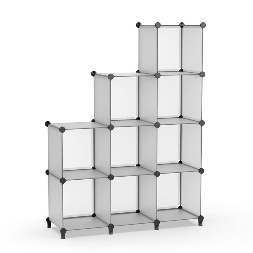 HOMIDEC 9 Cube Storage Organizer, Cubes Shelves for Living Room, Grey