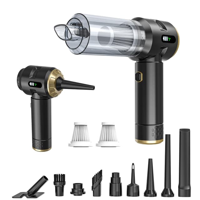 Higoom Cordless Handheld Car Vacuum Cleaner,Rechargeable Portable Lightweight Dust Blower,22000PA Powerful Suction Mini Vacuum Cleaner for Deep Cleaning of Home,Car and Pet Hair(Black-Gold)