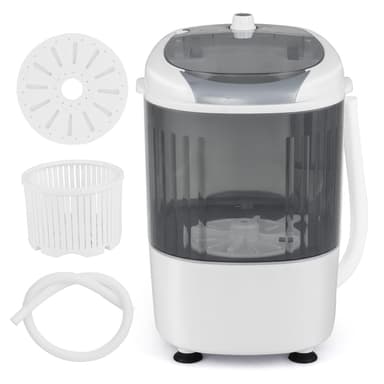 ARLIME Mini Washer and Dryer Combo, 5.5 Lbs Mini Laundry Washer, Semi-automatic Washing Machine with Drain Hose & Spin Tub, Small Washing Machine for Drom RV Apartment (Grey)