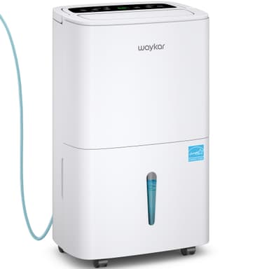 Waykar 150 Pints 2025 Energy Star Dehumidifier with Pump for Spaces up to 7,000 Sq. Ft at Commercial and Industrial Large Room, Warehouse, Home, Basement, with Drain Hose, Auto Defrost, Self-Drying
