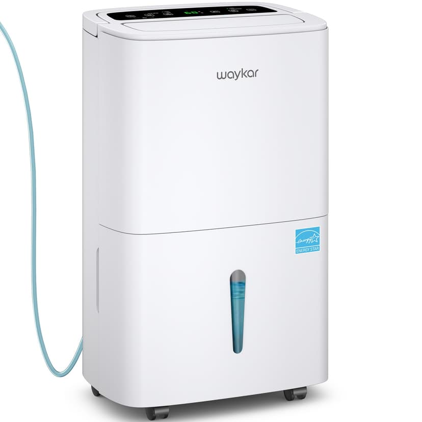 Waykar 150 Pints 2025 Energy Star Dehumidifier with Pump for Spaces up to 7,000 Sq. Ft at Commercial and Industrial Large Room, Warehouse, Home, Basement, with Drain Hose, Auto Defrost, Self-Drying