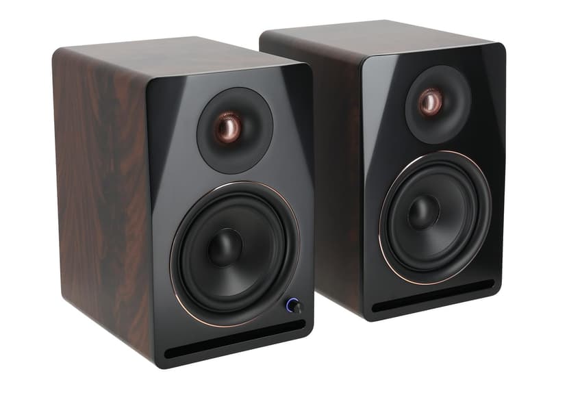 Rockville APM6D V2 6.5" Powered Studio Monitor Speakers Pair, Bluetooth, 100W RMS/400W Peak, Dark Wood