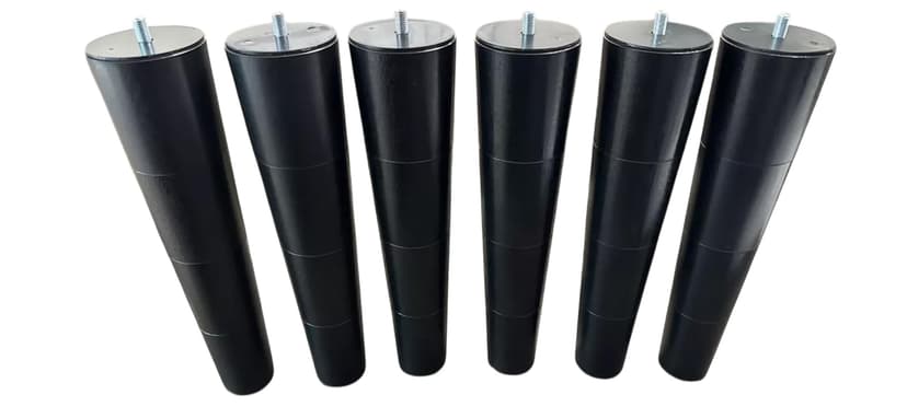 12 inch Tempurpedic Tapered Adjustable Base Legs Set of 6, M8 Threading.