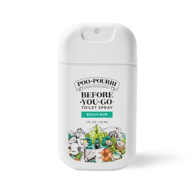 Poo-Pourri Before-You-Go Pocket Toilet Spray, Travel Essentials, Beach Bum, 1 Fl Oz, Up to 50 Uses, On-The-Go Bathroom Odor Deodorizer with Essential Oils, TSA Approved Size, Coconut Orchid Scent
