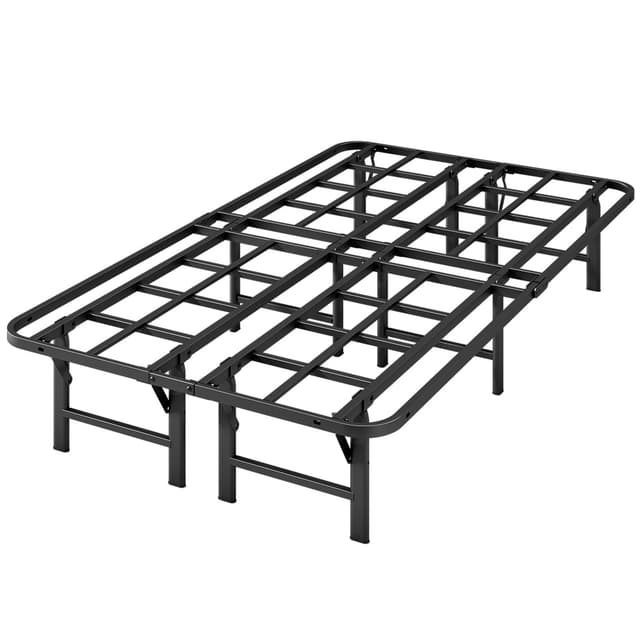 ZIYOO Heavy Duty Folding Twin XL Bed Frames, 14" High Heavy Duty Mattress Foundation, Metal Platform Bed Frame Twin XL, No Box Spring Needed, Quick Assembly, Noise Free, Black