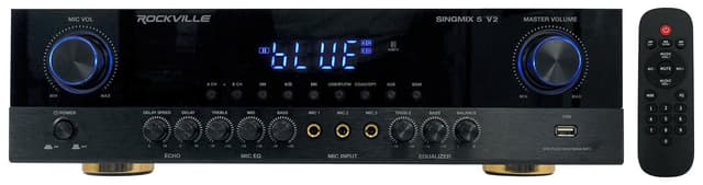 Rockville SINGMIX 5 V2 2000w Bluetooth Pro/Karaoke/Home Amplifier Mixer Receiver