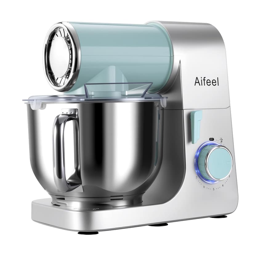 Aifeel Stand Mixer,6.5QT Tilt-Head Electric Stand Mixer,700W DC Motor with Low Noise,Kitchen Mixer with Dough Hook,Beater,Whisk,Dishwasher-Safe Attachments for Baking(Green/Silver)