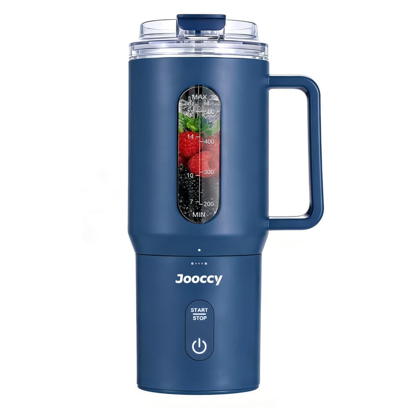 Jooccy Portable Blender, Cordless Personal Blender for Smoothie with Ice Crushing Blades, 18oz Auto Reverse Blending for Smoothie, Shake, Frozen Fruit