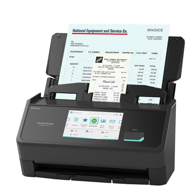 ScanSnap iX2500 Receipt Edition, Works with QuickBooks, Wireless or USB High-Speed Cloud Enabled Invoices & Receipts Scanner, 100 Page Auto Document Feeder for Mac or PC, Black