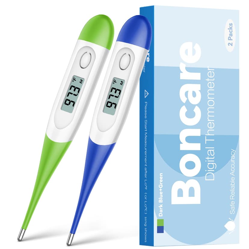 Thermometer for Baby, 2 Packs, Rectal Digital Thermometer with 10 Seconds Fast Reading (Dark Blue+Green)