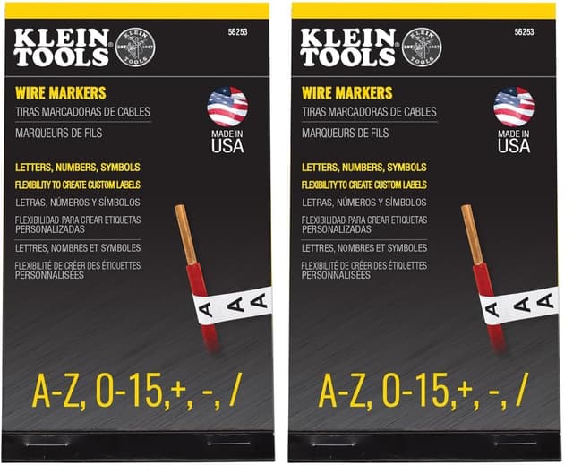 Klein Tools 56253 Wire Marker Book, Black Letters, Numbers, and Symbols (Pack of 2)