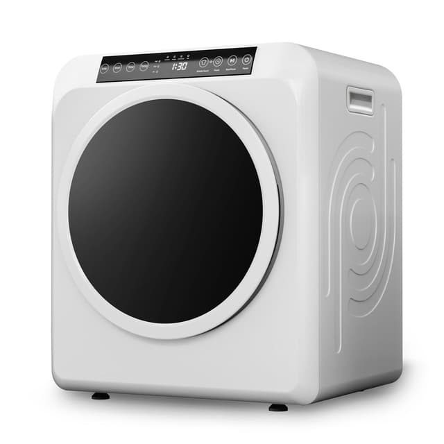 ROVSUN 13.2LB Portable Clothes Dryer, 3.5 Cu.Ft High End Front Load Tumble Laundry Dryer with LCD Touch Screen, Stainless Steel Tub for Apartment, Home, Dorm-110V, Classic White