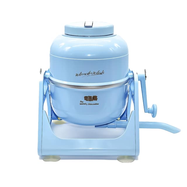 WonderWash Portable Washing Machine for Apartment & Tiny Spaces - Manual Hand Clothes Washer with Retro Design - Clean Laundry Anywhere with Our Countertop, Non-Electric, Small Washer - Blue