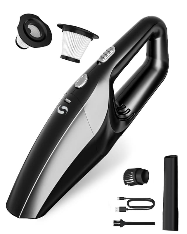SERVOMASTER Handheld Vacuum Cordless Mini Car Vacuum Cleaner Portable and Rechargeable with Powerful Suction for Car Home Office and Pet Hair with HEPA Filter and Lightweight
