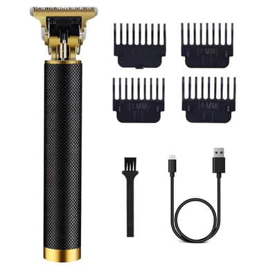 Hair Trimmer for Men, Electric Hair Clippers Cordless Beard Trimmer Shaver Electric T Blade Hair Trimmer, Zero Gapped Hair Clippers Cutting Grooming Kit with Guide Combs Ear Spoon Tool Set, Black.