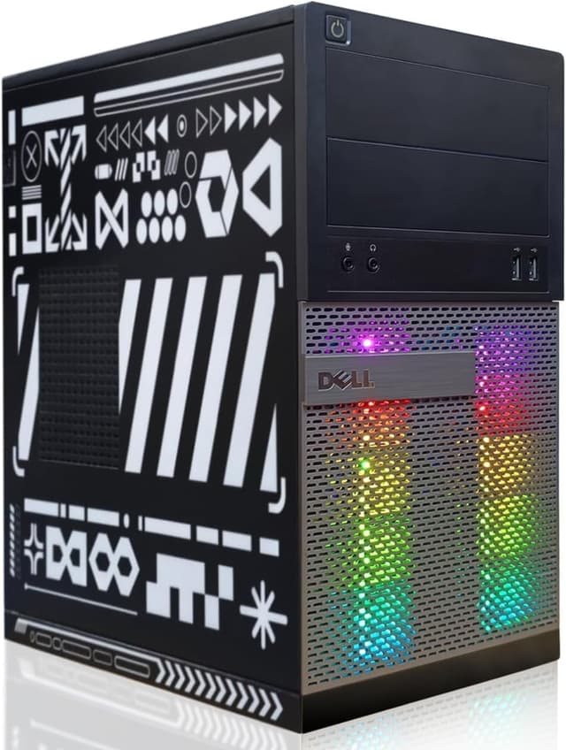 Dell Gaming OptiPlex Desktop RGB Computer PC, Intel Core i7, Radeon RX 550, 16GB RAM, 512GB SSD, RGB Keyboard & Mouse, WiFi 600M, BT 5.0, Windows 11 Pro (Renewed)