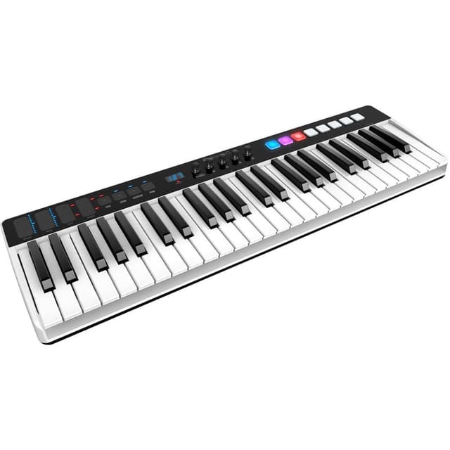 IK Multimedia iRig Keys I/O 49 portable keyboard MIDI controller 24-bit/ 96Khz audio interface full-size synth velocity-sensitive, 48V phantom power, XLR mic preamp, iPhone, iPad, Android, Mac, PC