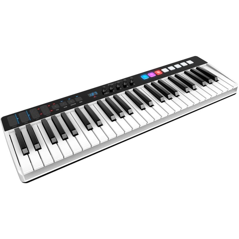 IK Multimedia iRig Keys I/O 49 portable keyboard MIDI controller 24-bit/ 96Khz audio interface full-size synth velocity-sensitive, 48V phantom power, XLR mic preamp, iPhone, iPad, Android, Mac, PC