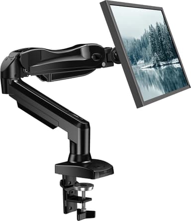 HUANUO Single Monitor Mount, 13 to 32 Inch Monitor Arm, Adjustable Monitor Stand, Vesa Mount with Clamp and Grommet Base - Fits 4.4 to 19.8lbs LCD Computer Monitors