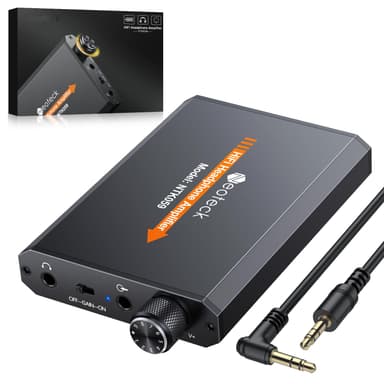 Neoteck Portable 3.5mm Headphone Amplifier Two-Stage Gain Switch, 16-300 Ohm, Aluminum Matte Surface