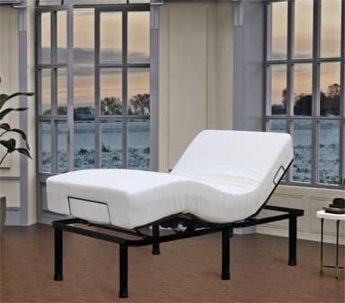 MICOUD Adjustable Bed Frame Full Metal Frame Bears 705 lbs Head and Legs Can Lift Independently, Zero Gravity Prevents Snoring and Acid Reflux Black Quick Installation Twin XL (Twin XL)