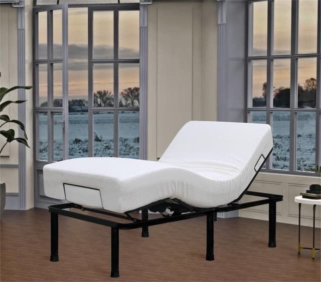 MICOUD Adjustable Bed Frame Full Metal Frame Bears 705 lbs Head and Legs Can Lift Independently, Zero Gravity Prevents Snoring and Acid Reflux Black Quick Installation Twin XL (Twin XL)