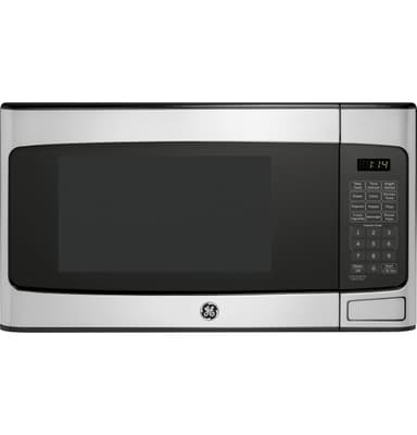 GE Countertop Microwave Oven, Compact 1.1 Cubic Ft., 950-watt Capacity, 6 Auto Cooking Settings, Child-Lock Technology, Kitchen Essentials for The Countertop, Dorm Room or Apartment, Stainless Steel