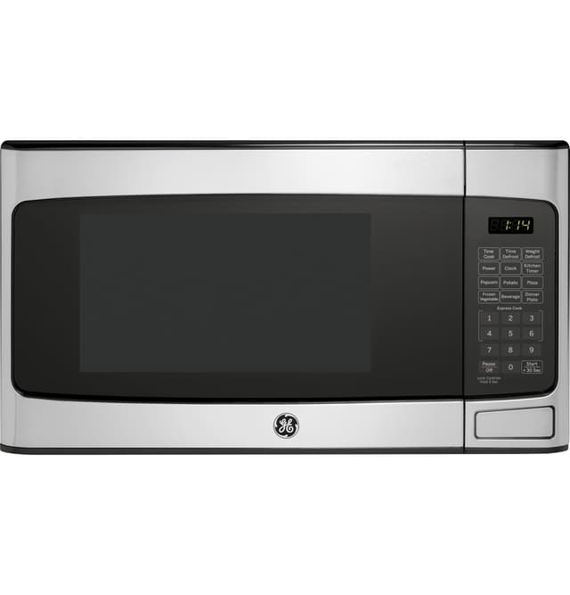 GE Countertop Microwave Oven, Compact 1.1 Cubic Ft., 950-watt Capacity, 6 Auto Cooking Settings, Child-Lock Technology, Kitchen Essentials for The Countertop, Dorm Room or Apartment, Stainless Steel