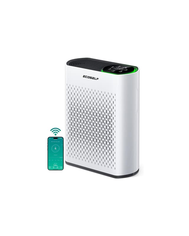 Smart Air Purifiers for Large Room, Cleans 2,400 ft² in 30 Mins, 3-Stage True HEPA, 360° Airflow, Smart WiFi App Control, Real-Time Air Quality (PM2.5) Display, Ultra-Quiet 20dB Sleep Mode, HAP602WF