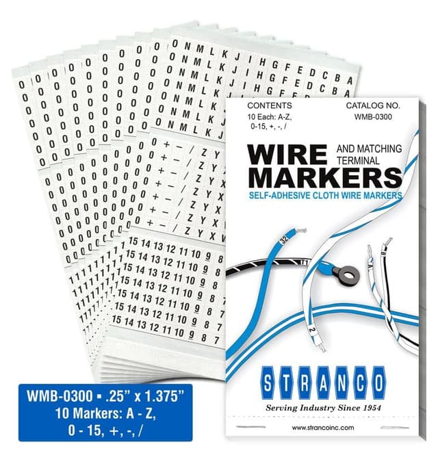 Premium Wire Marker Book for Cable Management, Vinyl-Coated, High-Tack Adhesive, Electric Panel Wire Label Stickers - 10 Pages Per Book