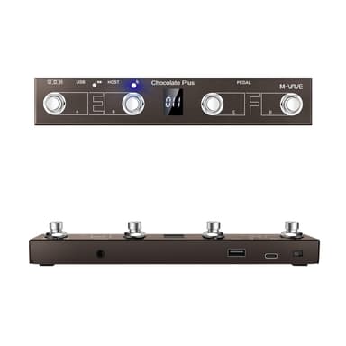 M-VAVE Chocolate Plus MIDI Footswitch Controller Pedal, 4 Buttons, USB Compatible, APP Control, Portable