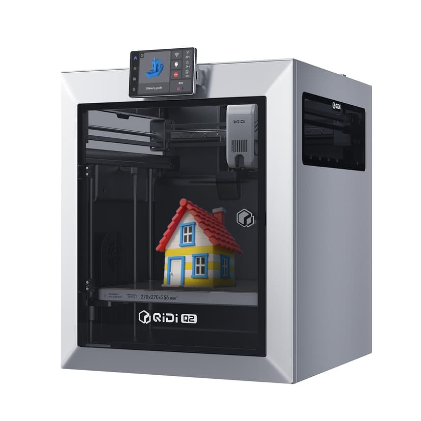 QIDI Q2 3D Printer 2025 Upgrade, Enclosed FDM with 65℃ Heated Chamber, Ultra Air Filtration, 600mm/s High Speed, AI Camera, Full Auto Leveling, 270x270x256mm Build Volume, from Beginner to Expert