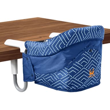 MTWML Portable High Chair for Table,Hook On High Chair That Attaches to Table,Space Saver Clip On Counter Seat for Baby,Easy Clean Baby Feeding Clamp Seat with Carry Bag for Travel(Stripe-Blue)