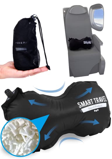 SmartTravel Travel Products Inflatable Lumbar Support Pillow for Airplane & Office – Firm, Adjustable Back Cushion for Long Flights