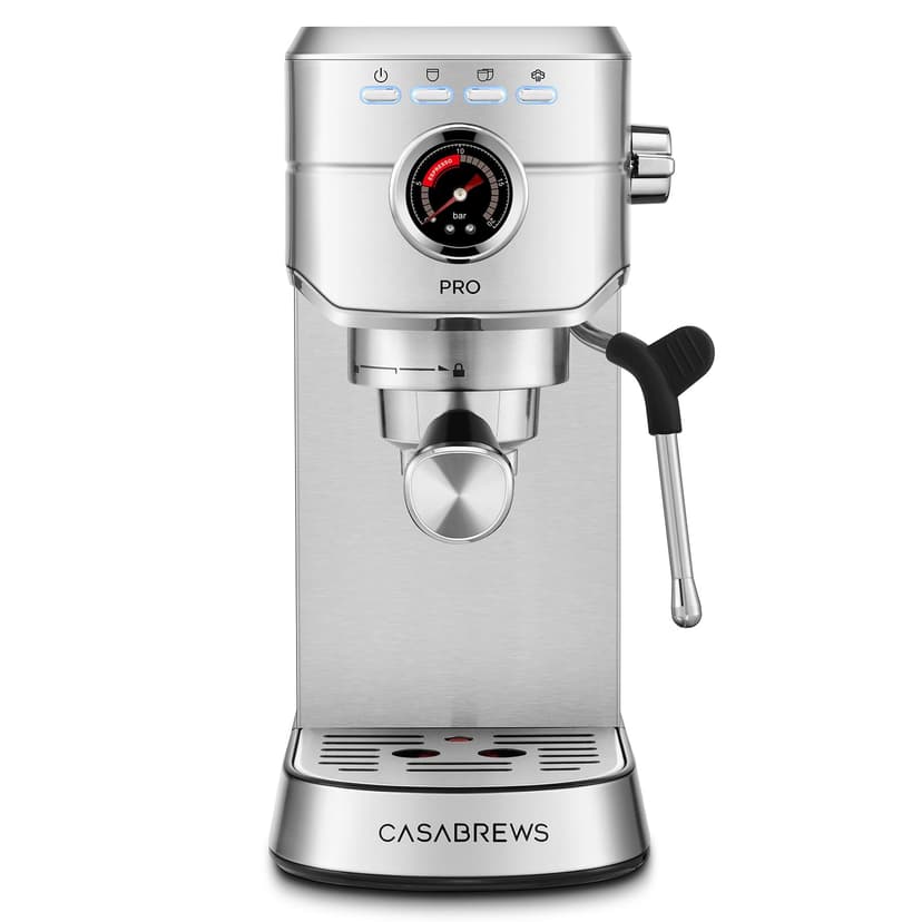 CASABREWS 5418 PRO Espresso Machine 20 Bar, Upgraded Espresso Maker with Powerful Steam Milk Frother, Stainless Steel Coffee Machine with Fast Heating System for Cappuccino, Latte, Silver
