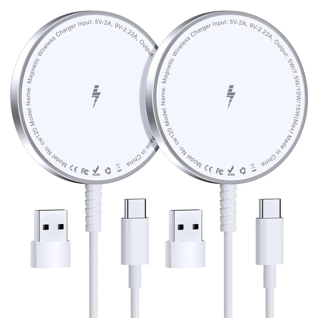 for MagSafe Charger: Magnetic Wireless Charging Pad for iPhone 17 16 15 14 13 12 Series & AirPods 4-2 Pro, Strong Magnet, Aluminum Alloy, USB-C/A Ports, Ultra-Thin & Portable, Ideal for Desk & Bedside