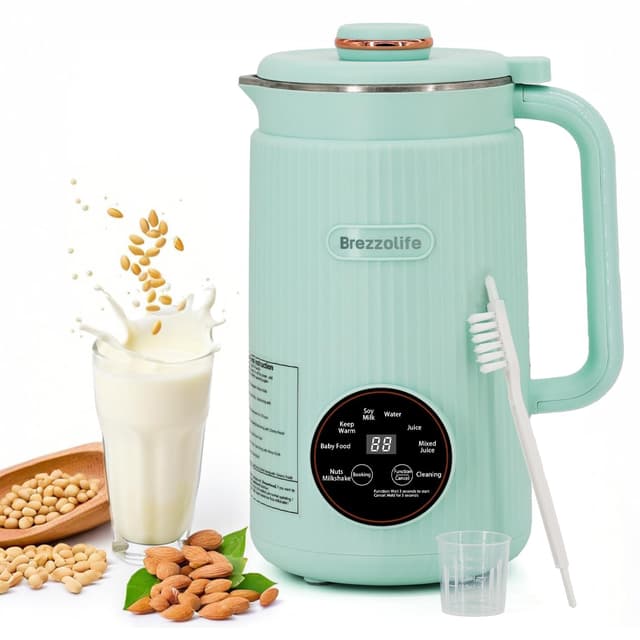 Nut Milk Maker,40oz Large Capacity Stainless Steel Automatic Soy Milk Machine for Homemade,Oat,Plant-Based Milk and Non-Dairy Beverages Almond Cow Milk Machine with Delay Start,Self Cleaning (Green)