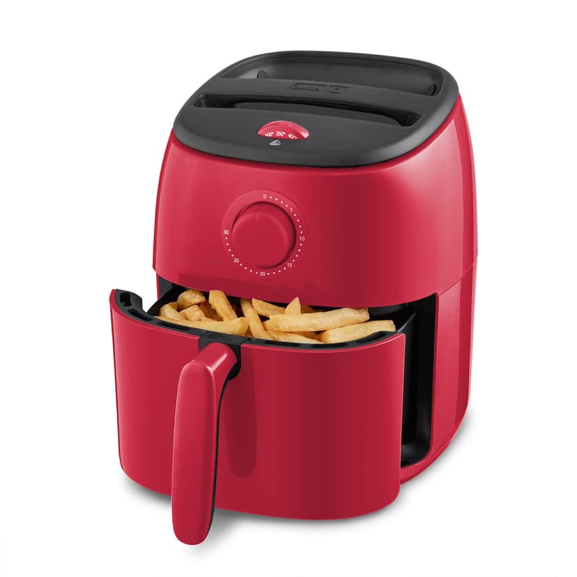Dash Tasti-Crisp™ Air Fryer - AirCrisp® Technology - Compact Design with Adjustable Temperature Control - Nonstick Fry Basket & Auto Shut-Off Feature - 2.6 Quarts - Red