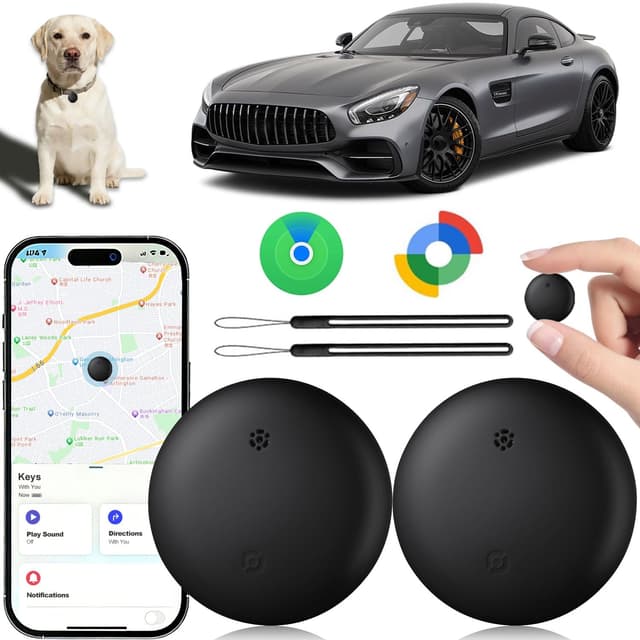 RGIMF GPS Tracker for Vehicles No Subscription, Car Tracker Tag for Android & iOS, Bluetooth Tracker Device Compatible with Apple Find My & Google's Find Hub for Keys, Luggage Wallet Car Kids Pets