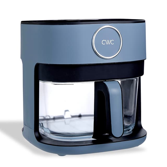 COOK WITH COLOR 1400W 5.5Qt Digital Kitchen Air Fryer with Glass Basket, 8 Presets Healthy Cooking Options, Bake, Fry, Reheat, 60-Min Timer, Adjustable Temperature Control 175°F–400°F, Slate Blue