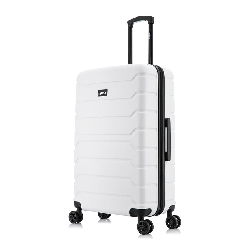 InUSA TREND Luggage with Spinner Wheels | Durable Lightweight Hardside Suitcase, Travel bag with Handle and Trolley, 28-Inch Large Checked luggage | White