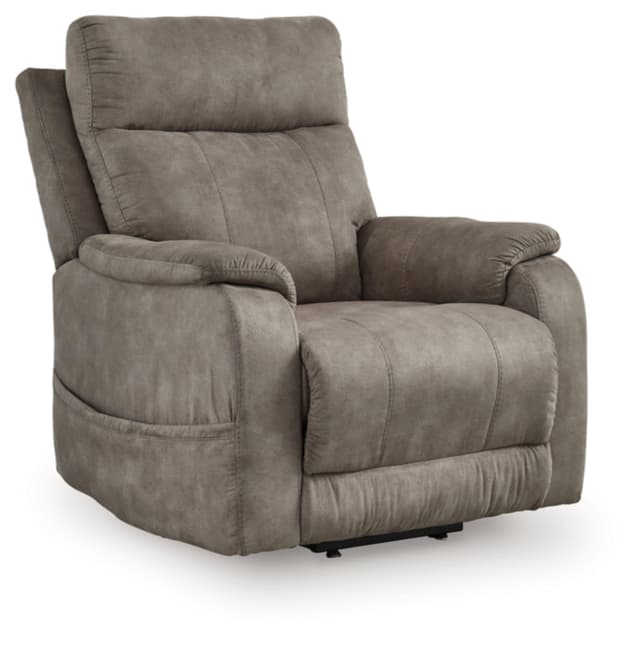 Signature Design by Ashley Crestmeade Modern Dual Motor Power Lift Recliner with Adjustable Backrest, USB Ports, Heat and Massage Function, Light Brown