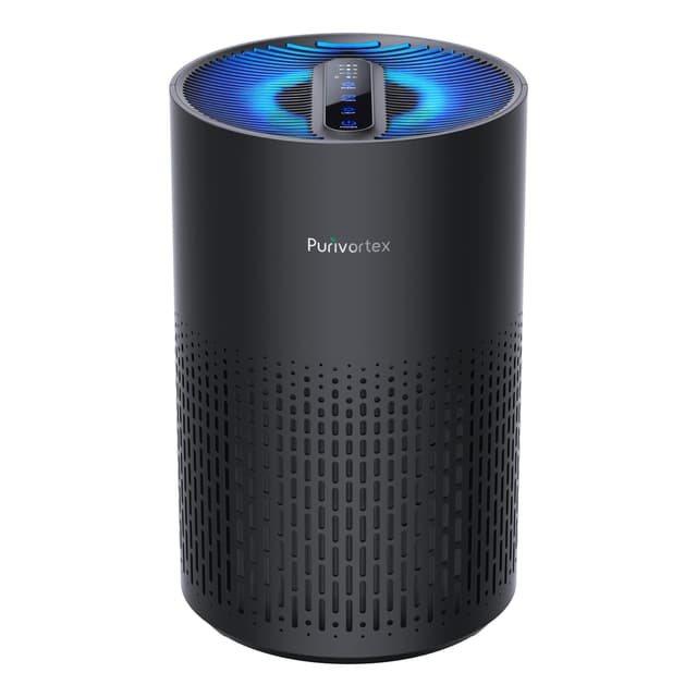 Purivortex Air Purifiers for Bedroom, Quiet Air Purifier with HEPA Filter for Pollen, Smoke, Dust, Pet Dander, Odor, Hair, Ozone Free, Covers Up to 880 Sq Ft, PX500 Black