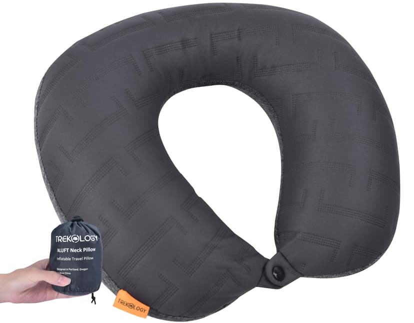 TREKOLOGY Inflatable Neck Pillow for Traveling - Inflatable Travel Pillow for Airplanes - Neck Air Pillow, Blow Up Travel Pillows for Neck Support