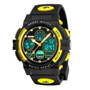 Watch for Kids Boys Girls 5-12 Years Old, Digital Sports Waterproof Watch for Kids Birthday Presents Yellow Gifts Age 5-16 Teen Boys Girls Children Young Outdoor Electronic Watches Alarm Stopwatch