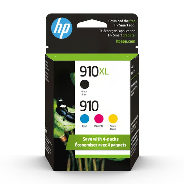 HP 910 Black, Cyan, Magenta, Black Ink Cartridge (Black XL + CMY)