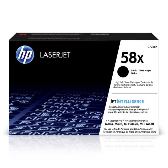 HP 58X Black Toner Cartridge Printers | Works with LaserJet Enterprise M406dn, MFP M430f; LaserJet Pro M404 Series, MFP M428 Series | CF258X