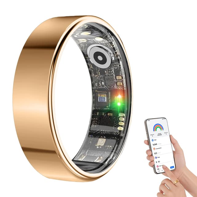 BENIO Gen 2 Smart Ring for Women & Men, Heart Rate,Fitness Tracker with Sleep,Step/Sleep/Blood Oxygen/Heart Rate Tracker, 5ATM Waterproof for iOS and Android,No Subscription, Xmas Gifts,Rose Gold 9